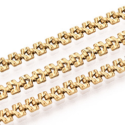 Настоящее золото 18K 304 цепи из нержавеющей стали ссылка, ионное покрытие (ip), пайки, с катушкой, реальный 18 k позолоченный, 4x3x1.8 мм