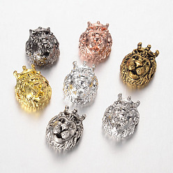 (52) Непрозрачная лаванда Лев шарики сплава, разноцветные, 15x11.5x7.5 мм, отверстие : 2 мм