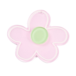 Лавандовый румянец Акриловые подвески, цветок, лавандовый румянец, 40.5x45.5x5 мм, отверстие : 2 мм