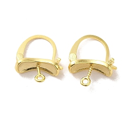 Real 24K Gold Plated Brass Hoop Earring Findings, Real 24K Gold Plated, 18x13x2mm, Hole: 1.2mm, Pin: 0.8mm