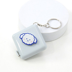 Светло-Синий Квадратная пластиковая рулетка, мягкая выдвижная швейная рулетка, для тела, шитье, портной, ткань, голубой, 48x48 мм