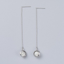 White Moonstone Серьги с подвесками из натурального белого лунного камня, с латунными рамами и 304 серьгами из нержавеющей стали, 106~109 мм, штифты : 0.7 мм