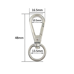 Платина Застежками сплава поворотные, для изготовления пакетов, платина, 48x16.5 мм, отверстие : 13.5 мм