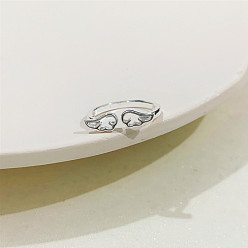 Wing Латунные кольца на пальцах манжеты, платина, крыло, внутренний диаметр: регулируемый