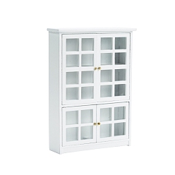 Белый Кухонный шкаф из мдф-панели миниатюрные украшения, аксессуары для кукольного домика с микро-ландшафтом, притворяясь опорными украшениями, белые, 123x35x185 мм