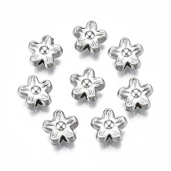 Platinum CCB Plastic Beads, for DIY Jewelry Making, Flower, Platinum, 8.5x9x4mm, Hole: 1.6mm