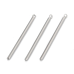 Нержавеющая Сталь Цвет Устойчивые к потускнению 304 подвески из нержавеющей стали, колонка, цвет нержавеющей стали, 43x3x2 мм, отверстие : 1.8 мм