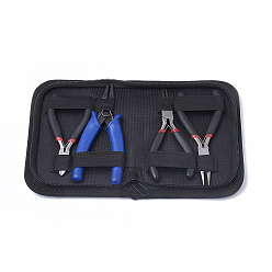 Черный 45 # наборы клещей из углеродистой стали, в том числе кусачки, Плоскогубцы, боковая режущая плоскогубцы и плоскогубцы, чёрные, 16x11.5x3 см, 4шт / комплект