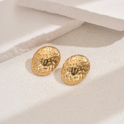 Золотой 201 серьги-гвоздики неправильной овальной формы из нержавеющей стали, золотые, 24.5x19 мм