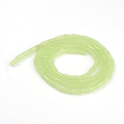 Light Green Faceted Cuboid Solid Color Glass Bead Strands, Light Green, 4x2mm, Hole: 0.5mm, about 100pcs/strand, 15.7 inch