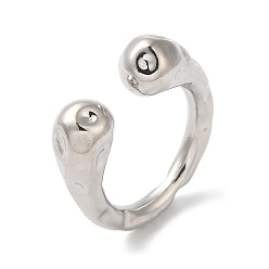 Платина Латунные открытые манжеты для женщин, без кадмия и без свинца, долговечный, платина, размер США 7 1/2 (17.7 мм)