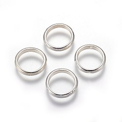 Серебро 925 рамка из стерлингового серебра, кольцо, серебряные, 12x2 мм, отверстие : 0.8 мм, 10 мм внутренним диаметром