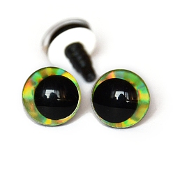 Зелено-Желтый Пластиковый безопасный глазок для корабля, для поделок куклы игрушки кукольные плюшевые животные изготовление, зеленый желтый, 25 мм