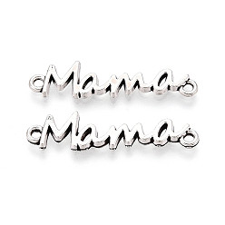 Античное Серебро Связи/соединители из сплава в тибетском стиле ко дню матери, Слово мама, без кадмия и без свинца, античное серебро, 33.9x8.2~8.7x2 мм, отверстие : 1.6 мм, Около 806 шт / 1000 г
