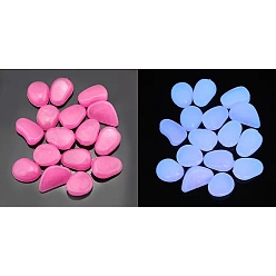 Deep Pink Plastic Imitation Luminous Stone Display Decoration, Nuggest, Deep Pink, 27mm