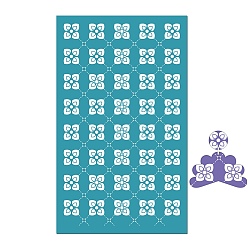 Flower Rectangle Polyester Screen Printing Stencil, for Painting on Wood, DIY Decoration T-Shirt Fabric, Flower, 15x9cm