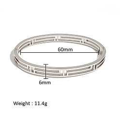 Нержавеющая Сталь Цвет Полые 304 браслеты из нержавеющей стали с шарнирным креплением для женщин, цвет нержавеющей стали, 1/4 дюйм (0.6 см), внутренний диаметр: 2-3/8 дюйм (6 см)
