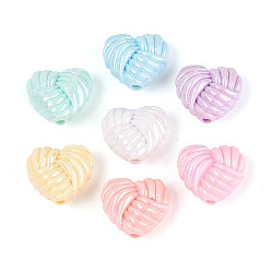(52) Непрозрачная лаванда Непрозрачные акриловые бусины, сердце, с покрытием AB цвета, разноцветные, 20x22x11.5 мм, отверстие : 2.8 мм, Около 188 шт / 500 г