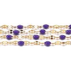 Розовато-лиловый Ионное покрытие (ip) 304 звенья цепи из нержавеющей стали, с катушкой, с эмалью, пайки, розовато-лиловый, 2.5~7x1.5x0.3~1.5 мм, около 32.8 футов (10 м) / рулон