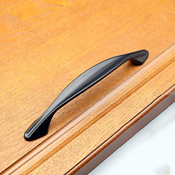 Черный Ручка ящика из алюминиевого сплава в матовом стиле, шкаф тянет ручки для аксессуаров ящика, чёрные, 163x17x24 мм, центр отверстия: 128мм