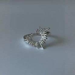 Платина Неровные латунные манжеты с открытыми кольцами, солнце, платина, 15~20 мм