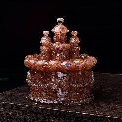 Клубничный Кварц Чаша для размагничивания смолы, с натуральным клубничным кварцем внутри статуй замка для украшения домашнего офиса, 100x60x110 мм