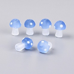 Aciano Azul Hebras de cuentas de cristal de murano hechas a mano heladas, seta, azul aciano, 15~18x11~12.5 mm, agujero: 0.9~1.6 mm, sobre 30 unidades / cadena, 19.69~20.08 pulgada (50~51 cm)