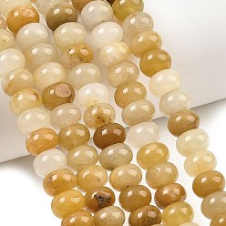 Old Yellow Jade Нити из натуральных старых желтых нефритовых бусин, гладкая рондель, 8~8.5x5~5.5 мм, отверстие : 0.8 мм, около 70 шт / нитка, 14.92''~15.08'' ((37.9~38.3 см)