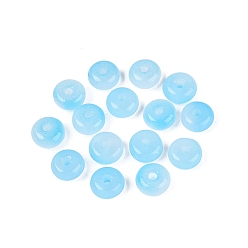 Deep Sky Blue Baking Paint Imitation Jade Glass Beads, Rondelle, Deep Sky Blue, 6~7x3~3.5mm, Hole: 1.2~1.5mm, about 5555pcs/1000g