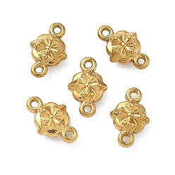 Настоящее золото 18K 304 ссылки нержавеющей стали, квадратные подвески с крестообразным соединением, ионное покрытие (ip), реальный 18 k позолоченный, 9.5x6x3 мм, отверстие : 0.8 мм