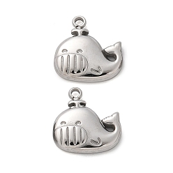 Нержавеющая Сталь Цвет 304 прелести нержавеющей стали, прелести кита, анти-тускнение, цвет нержавеющей стали, 12.5x11.5x2.5 мм, отверстие : 1.4 мм