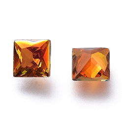 Астральный Розовый Кубического циркония указал назад кабошоны, граненые квадратные, астральный розовый, 5x5x3 мм