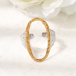 Couleur Dorée & Acier Inoxydable 304 bagues ouvertes en acier inoxydable pour femmes, ovale, placage ionique (ip), or et acier inoxydable Couleur, 26mm, diamètre intérieur: 18 mm