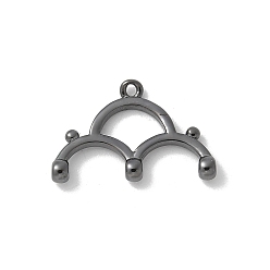 Черный Латунные подвески, без кадмия, без никеля и без свинца, полукруглые подвески, чёрные, 12.5x19x2 мм, отверстие : 1 мм