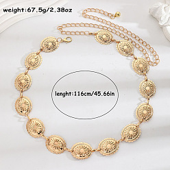 Oval Богемный стиль сплав геометрические звенья цепи талия живот цепи, античное золото , овальные, 1160 мм