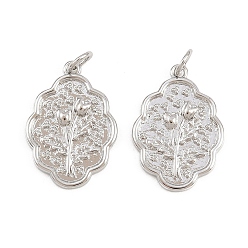 Платина Латунные подвески, , стойки покрытие, без кадмия и без свинца, долговечный, с целью перехода в кольце, платина, 21x15x2.8 мм, отверстие : 3 мм