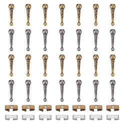 (52) Непрозрачная лаванда Наборы аксессуаров для галстука пуаро своими руками, включая застежку-слайдер для галстука-боло, Сплав мозг заканчивается, разноцветные, 19x7x5 мм, отверстие : 3x3 мм