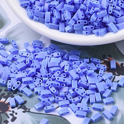 (HTL417L/FR) Matte Opaque Periwinkle AB MIYUKI Half TILA Beads, Japanese Seed Beads, 2 Hole, (HTL417L/FR) Matte Opaque Periwinkle AB, 5x2.3x1.9mm, Hole: 0.8mm, about 2500pcs/100g