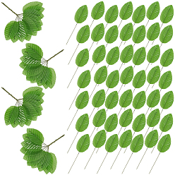 Зеленый лайм 200шт. искусственные листья из шелковой ткани, для украшения домашнего дисплея, зеленый лайм, 103~104x29~30x0.7 мм