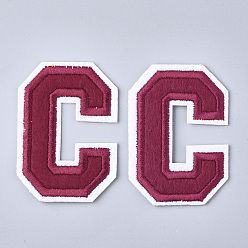 Letter C Компьютеризированная вышивка ткань железа на патчи, аксессуары для костюма, аппликация, буквы, letter.c, 56x40x2 мм