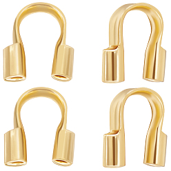 Настоящее золото 18K 300шт. защитное устройство и протекторы для проводов, долговечный, реальный 18 k позолоченный, 4.5x5x1 мм, отверстие : 1 мм