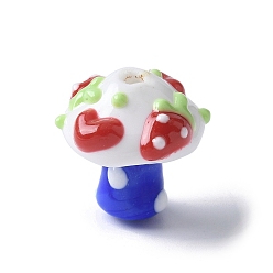 Белый Ручной работы Lampwork неровный бисер, гриб, белые, 16~18.5x14~16x14~16 мм, отверстие : 0.6~1.8 мм