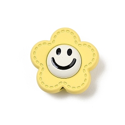 Желтый Окрашенного распылением сплава бисер, цветок, без свинца, без никеля и без кадмия, желтые, 15.5x16x8 мм, отверстие : 1.4 мм