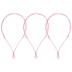 Pink 12шт. вощеный полиэстеровый шнур для ручки, с силиконовыми кольцами, зажимы для ручек, розовые, 783 мм