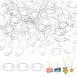 Oval Подвески из акрилового соединителя, прозрачные, овальные, 20x12x2 мм, отверстие : 2 мм, 100 шт / комплект