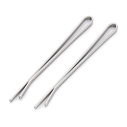 Нержавеющая Сталь Цвет 304 заколка для волос из нержавеющей стали, цвет нержавеющей стали, 60x5x2.5 мм