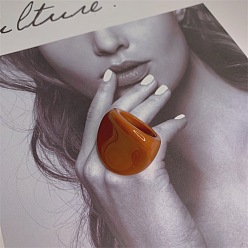 Сиена Овальные кольца из смолы для женщин, цвет охры, внутренний диаметр: 17 мм