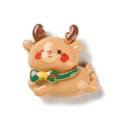 Олень Кабошоны из непрозрачной смолы с рождественской тематикой, для изготовления ювелирных изделий, олень, 24.5x22x9 мм