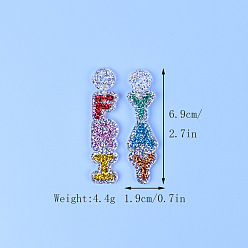 Разноцветный Акриловые серьги-гвоздики с надписью «friyay», красочный, 69x19 мм