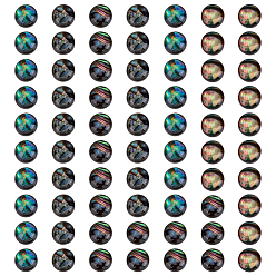 Раковина 70 шт. натуральные раковины пауа и акриловые кабошоны, плоско-круглые, 6x3.5 мм